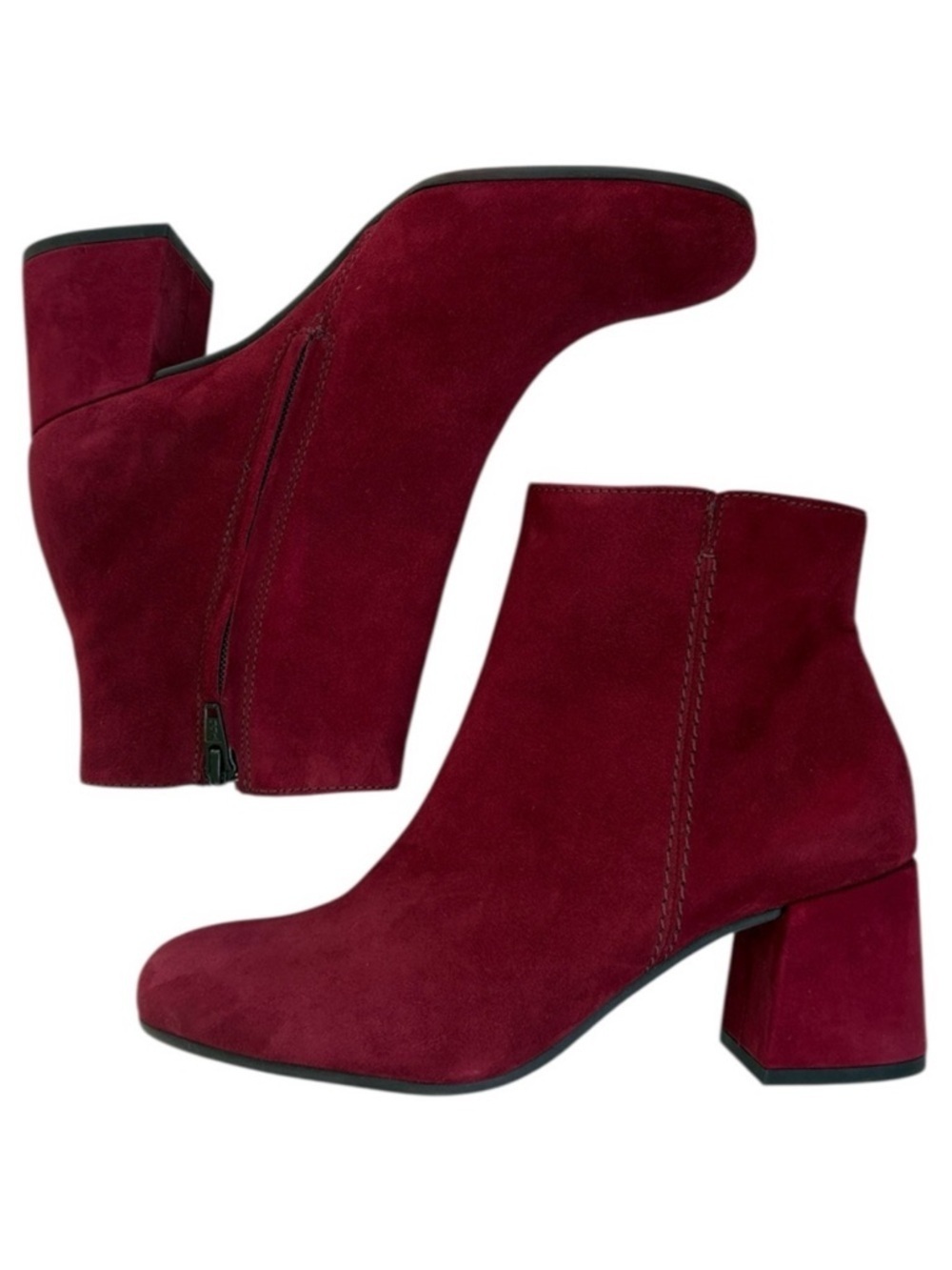 EUC Paul Green Leather Sicily Ankle Boots Deep Red Size 6.5
